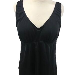 Swimsuit for All Womens Top Size 18 Black Tankini Swim Adjustable Neutral Travel
